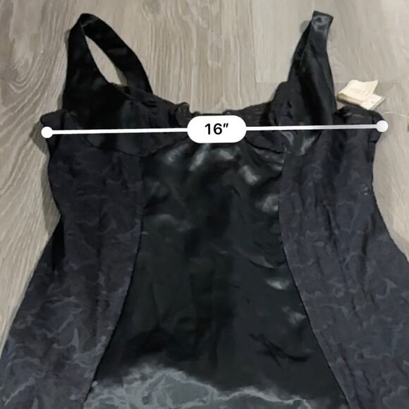Vintage Evan Picone Black Lace Sleeveless Intimate Lingerie Slip Dress Size L - Picture 8 of 10
